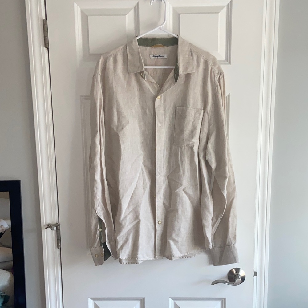Tommy Bahama Beige Casual Button Down Shirt